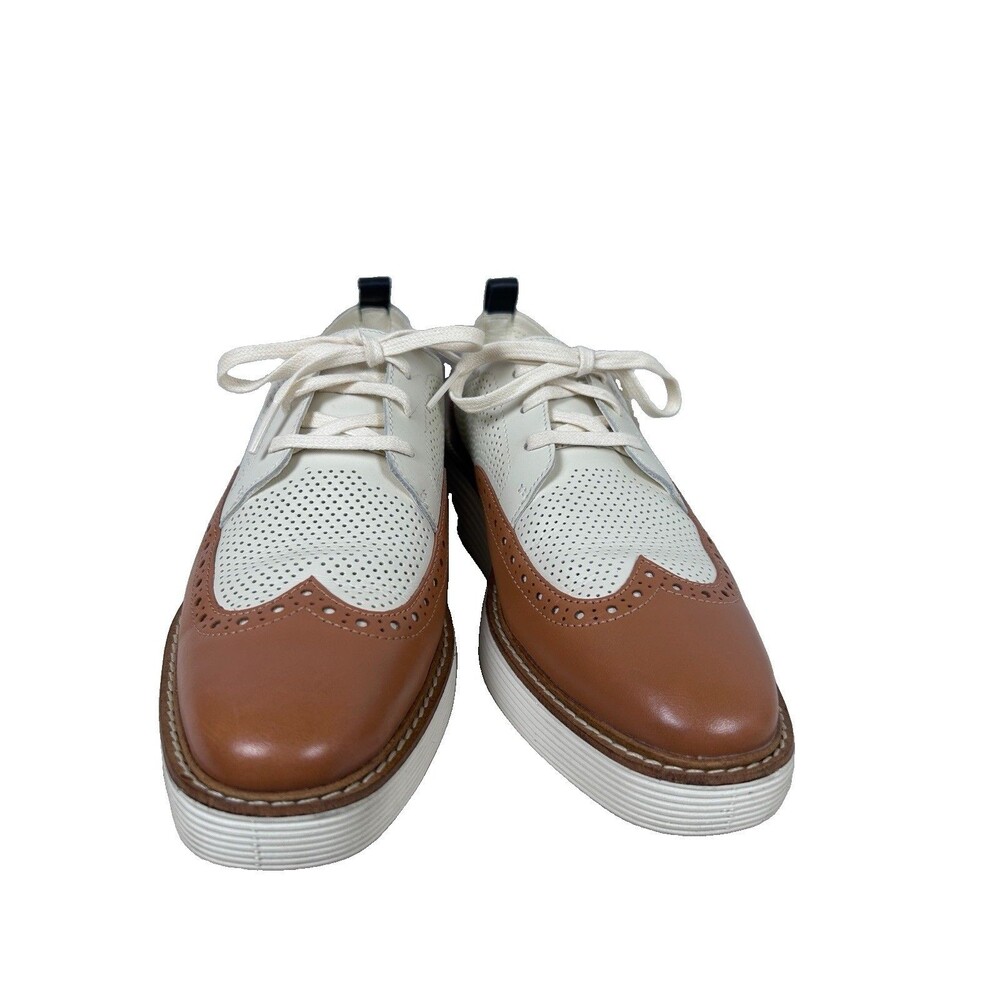 Cole Haan - Womens Original Grand Platform Wingtip Oxford Size 9 Pecan - Preppy